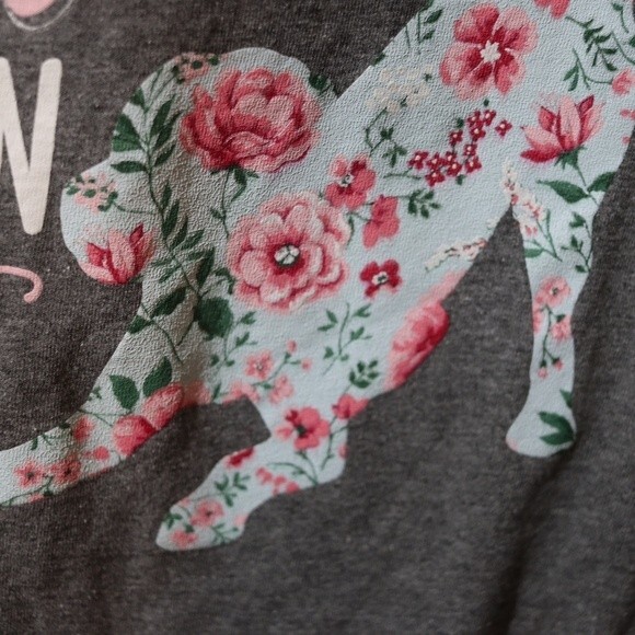 GILDAN Gray My Dog Makes Fetch Happen Floral Funny Y2k Mean Girls Joke Shirt 2X - Picture 6 of 9